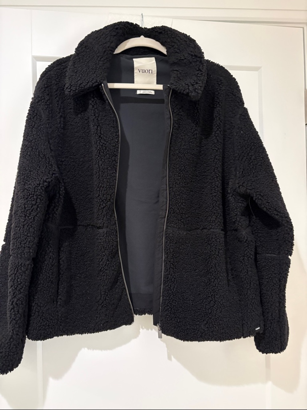 Vuori Black Teddy Sherpa Zip Jacket